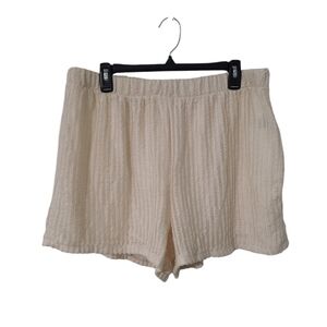 Cream Knit Shorts